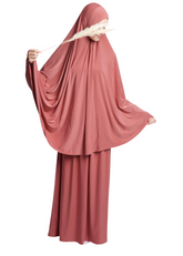 Premium Jersey Khimar Set - Rose