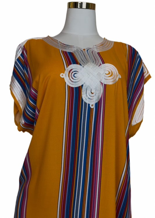 Marokkanische Gandoura Kleid Gelb