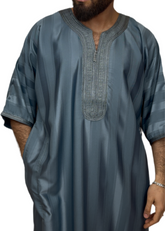 Marokkanische Qamis Glanz Dark Grey