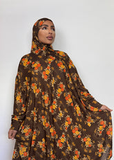 Gebets Set Jersey mit Rock Blumen Muster Braun