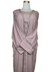 Abaya mit Strasssteinen verziert Rosé