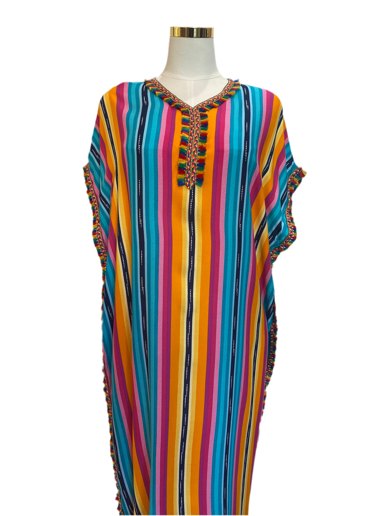 Marokkanische Gandoura Bunt Türkis