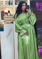 Metallic Abaya Neon Grün