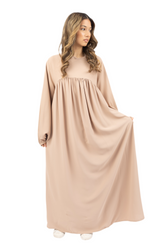 Ballonärmel Medina – Seide-Look - Beige