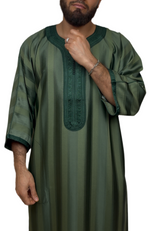 Marokkanische Qamis Grün Glanz