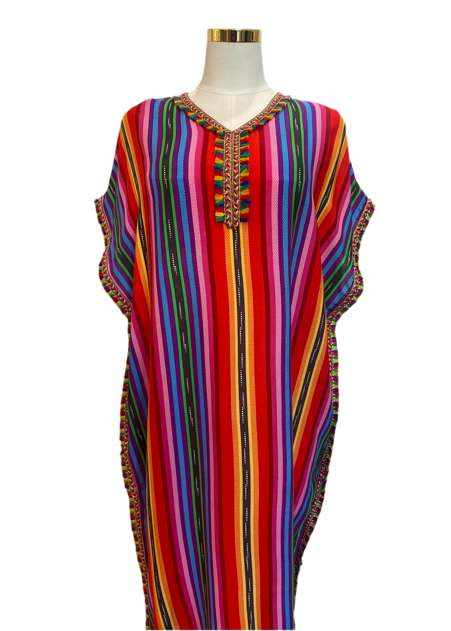 Marokkanische Gandoura Bunt Rot