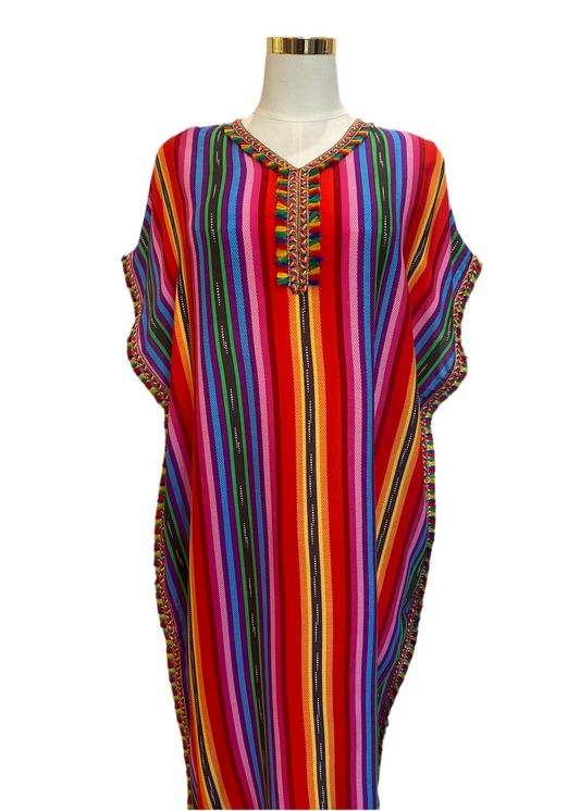 Marokkanische Gandoura Bunt Rot