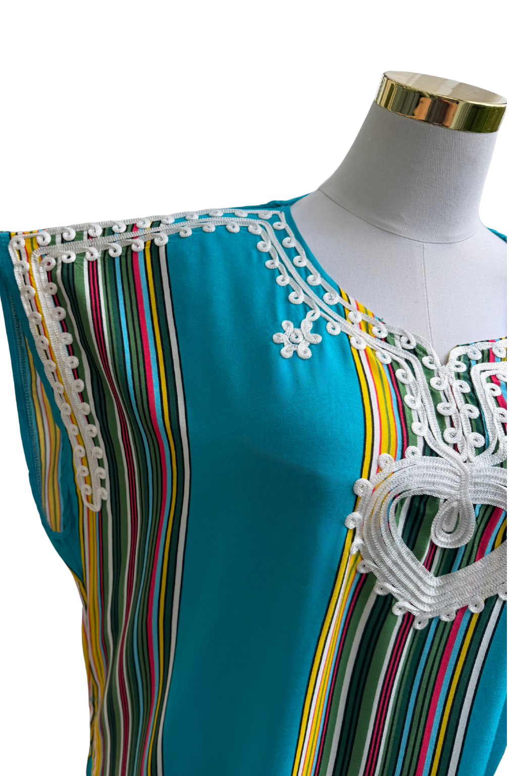 Premium Gandoura Kleid Damen Kaftan Sommerkleid Oversize Herzstickerei