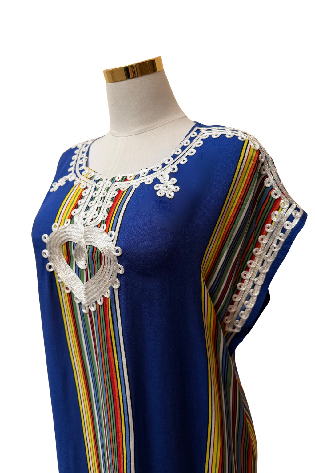 Premium Gandoura Kleid Damen Kaftan Sommerkleid Oversize Herzstickerei