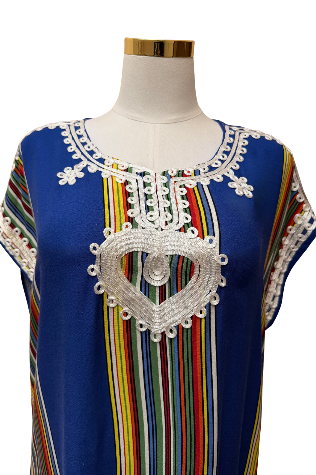 Premium Gandoura Kleid Damen Kaftan Sommerkleid Oversize Herzstickerei