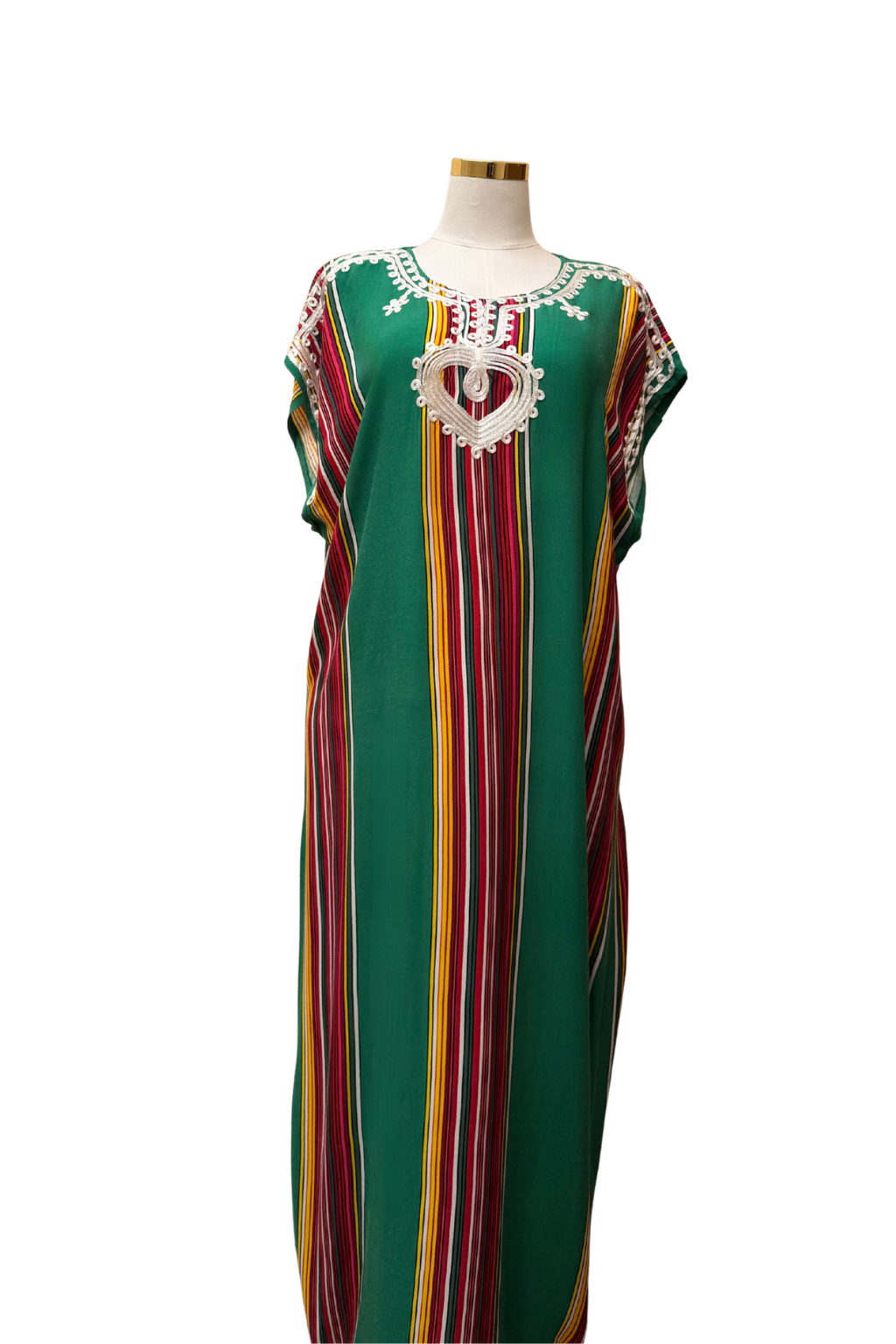 Premium Gandoura Kleid Damen Kaftan Sommerkleid Oversize Herzstickerei