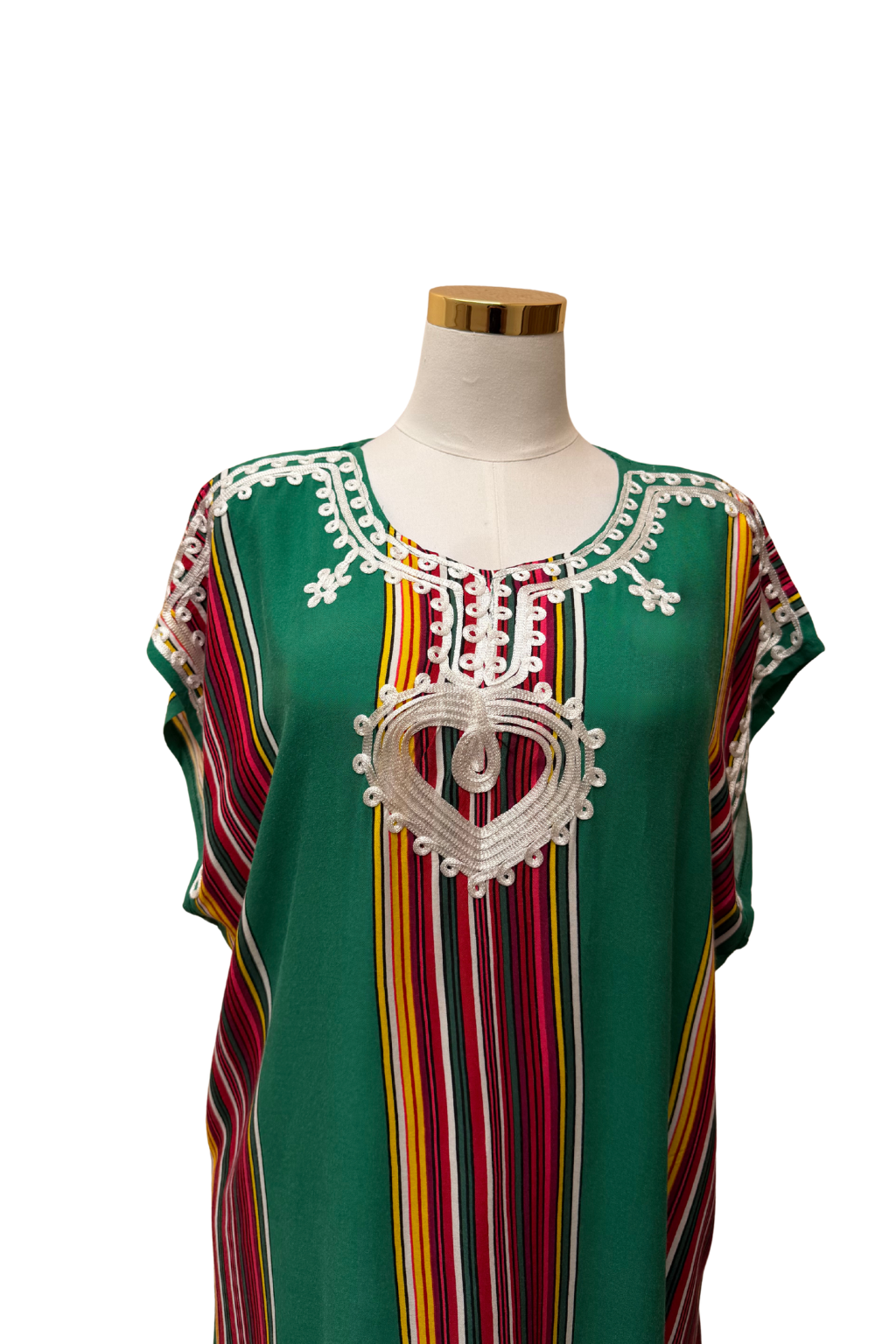 Premium Gandoura Kleid Damen Kaftan Sommerkleid Oversize Herzstickerei