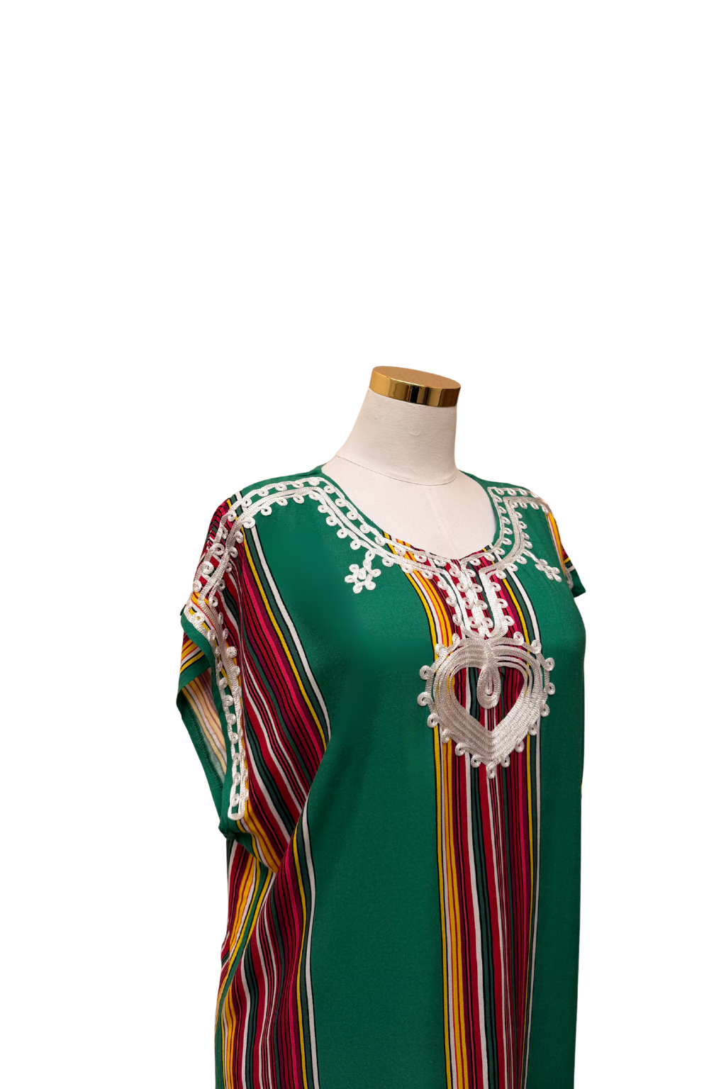 Premium Gandoura Kleid Damen Kaftan Sommerkleid Oversize Herzstickerei
