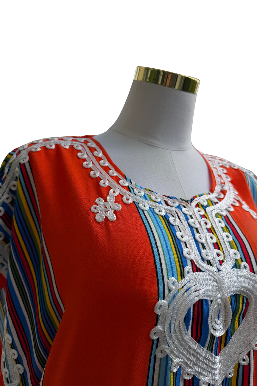 Premium Gandoura Kleid Damen Kaftan Sommerkleid Oversize Herzstickerei