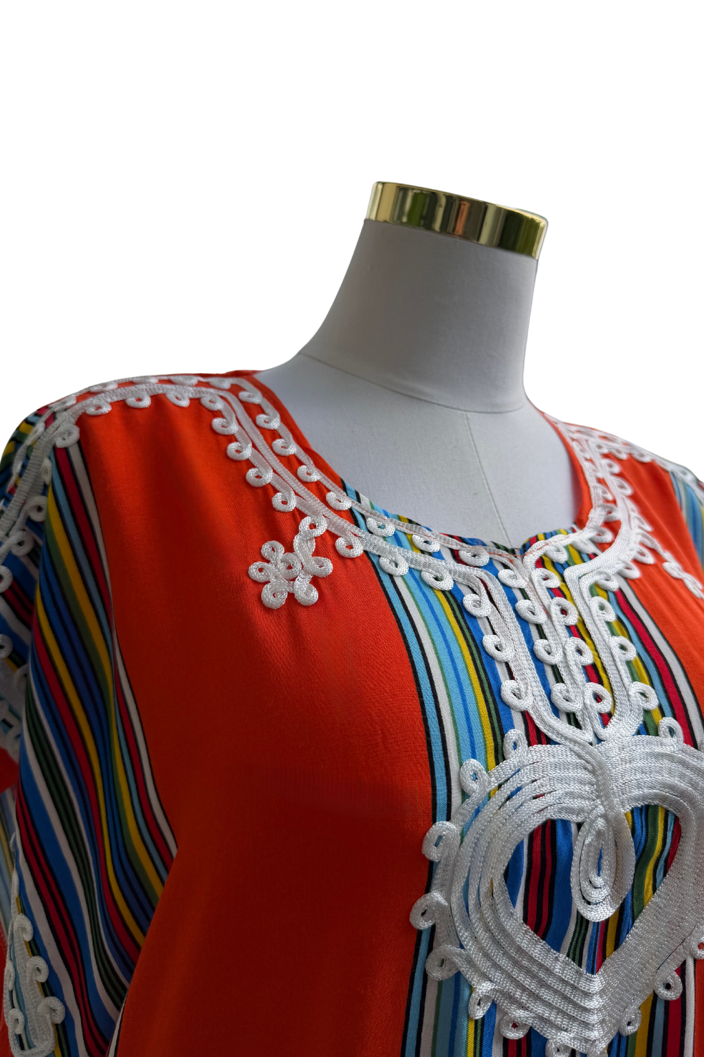 Premium Gandoura Kleid Damen Kaftan Sommerkleid Oversize Herzstickerei