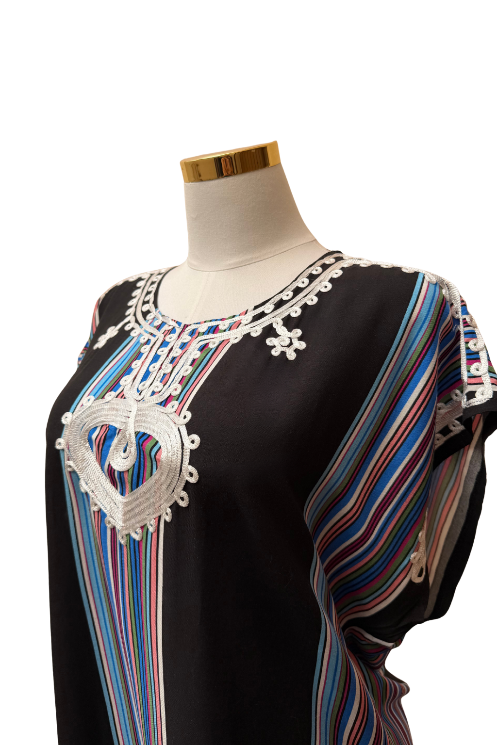 Premium Gandoura Kleid Damen Kaftan Sommerkleid Oversize Herzstickerei